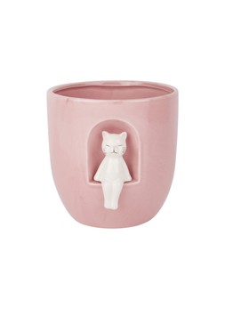 Homesense Pink Cat Flower Pot £9.99