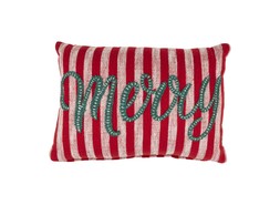 Homesense Red Stripes Merry Cushion £19.99