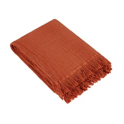 10. Homesense - Rust-orange tassel throw - £29.99
