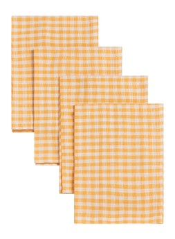 Easter set of 4 yellow gingham napkins RRP 4.99 HO