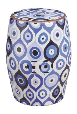 Hacienda white & blue ceramic sidetable RRP 69.99