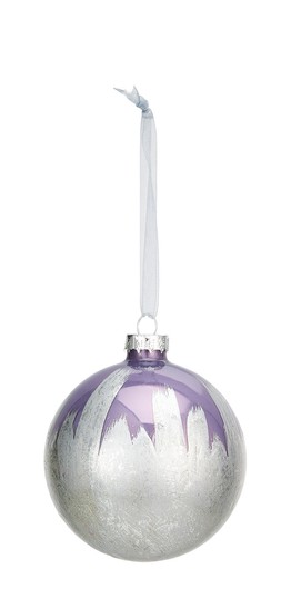 Homesense door scaping glass mauve and silver bauble