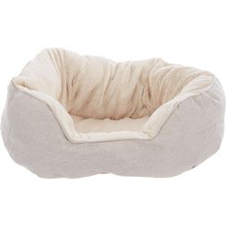 Grey Faux Fur lined dog bed