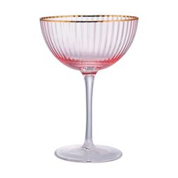 Homesense - Pink Ribbed Champagne Glass, &pound;3.99