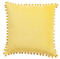 Lemon Yellow Cushionn With Bobbles