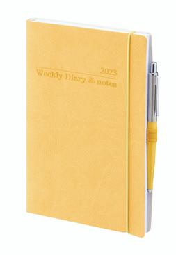 Mothers Day yellow weekly diary with pen RRP 9.99