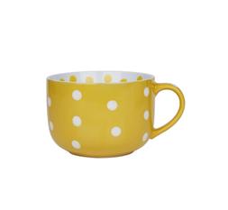 Yellow and White Polka Dot Large Mug &pound;3.99
