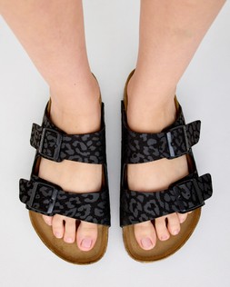 Birkenstock Arizona Black Animal Print Sandals