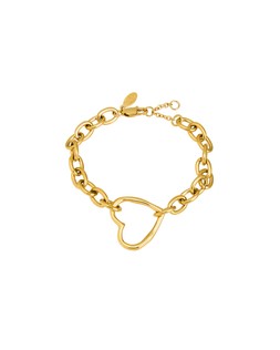Danica Gold Tone Waterproof Heart Charm Chain Bracelet