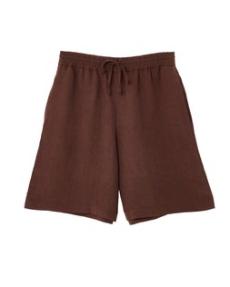 Brown Long Line Shorts