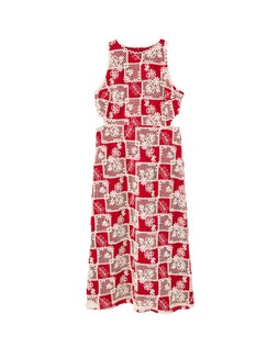 Crochet Grid Cut Out Side Midi Dress