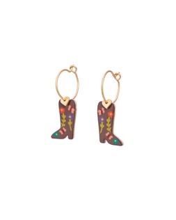 Frankie Floral Cowboy Boot Charm Earrings