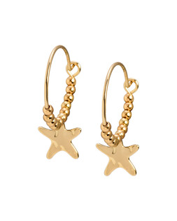 Hennie Starfish Charm Wire Hoop Earrings
