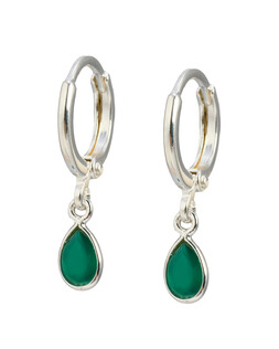 Auden Tiny Teardrop Green Onyx & Silver Plated Huggie Earrings	£29.5	€38.5