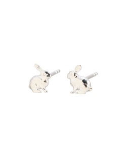 Lily Bunny Rabbit Silver Stud Earrings