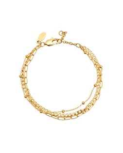 Celine Gold Tone Waterproof Triple Row Chain Bracelet
