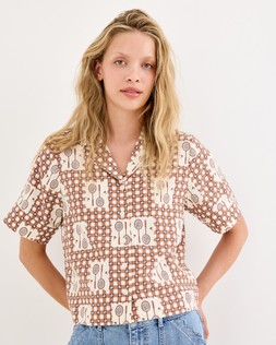 Brown Gingham Badminton Print Short Sleeve Shirt £60 €78