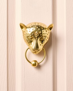 Cheetah Gold Metal Door Knocker