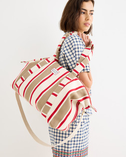 Cindy Cream & Red Striped Weekend Bag £52 €68