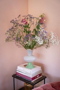 Pintado Milky White & Green Glass Vase // Image Credit: Camille Liu Nock/ Oliver Bonas