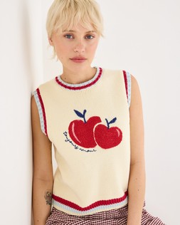 Ecru & Red Apple Knitted Tank Top £60 €78