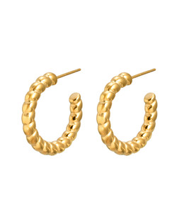 Faith Gold Tone Waterproof Curved Edge Hoop Earrings £26 €34