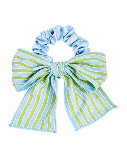 Heath Blue & Green Stripe Bow Scrunchie £12.50 €16.50