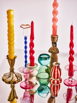 Lucia Glass Candlestick Holders Set of Two £15