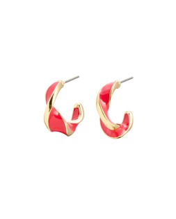 Nala Red Enamel Twist Hoop Earrings £14.50 €19