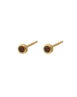 Nina Brown Stone Gold Plated Stud Earrings £24 €29.50