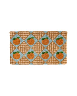Orange Chequerboard Rectangular Doormat