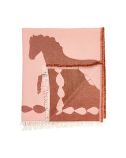 Pink Jacquard Horse Throw