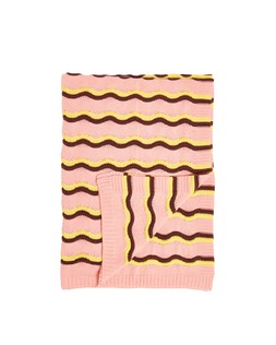 Pink Striped Knitted Throw