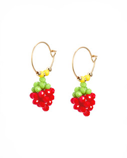 Suzy Strawberry Charm Drop Hoop Earrings £18