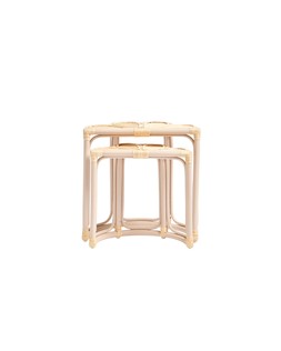 Vero Pink Rattan Petal Nesting Side Tables £195