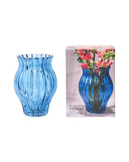 Verro Blue Ribbed Glass Vase £19.50
