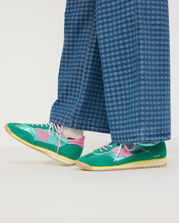Victoria Saturno Jade Green Metallic & Pink Trainers