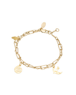 Ayra Hand, Sprial & Bird Layered Charm Bracelet £22.5