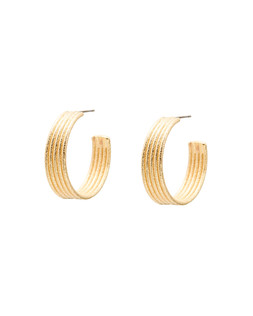 Kalia Engraved Gold Tone Large Hoop Earrings £18