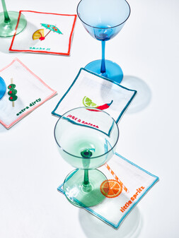 Just a Splash Embroidered Cocktail Napkins Set of Four £19.5