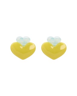Franny Yellow Tiered Heart Mini Hair Claw Clips Set of Two £16.5