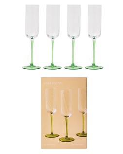 Alba Green Champagne Flutes Set of Four £29.5