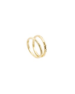 Anita Ridged Texture Gold Plated Stacking Rings Set of Two £45