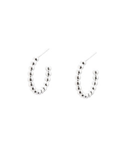 Ariella Bobble Shape Silver Hoop Earrings Large