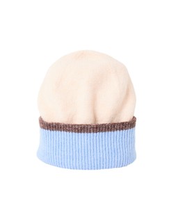 Cream & Blue Stripe Knitted Beanie Hat £26