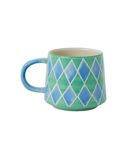 Green & Blue Harlequin Diamond Mug £12.50