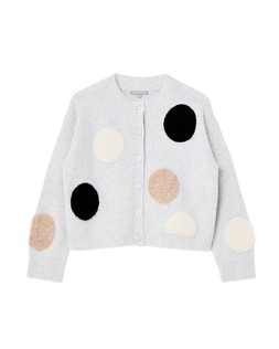Grey Textured Spot Crew Neck Knitted Cardigan £68