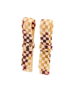 Hettie Checked Resin Bow Hair Clips Set of Two £16.5