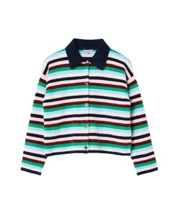 Multicoloured Striped Button Up Knitted Jacket £68