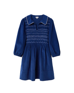 Navy Blue Shirred Bodice Collared Mini Dress £85